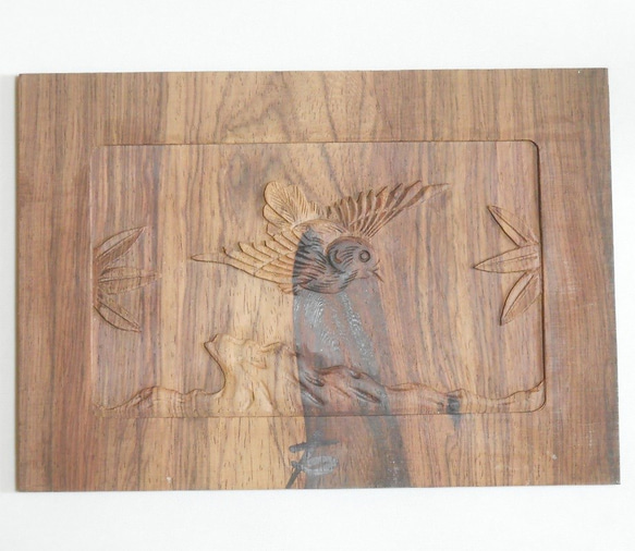 紫檀製彫刻 工芸品 紫檀 彫刻 板 鳥 版画 kosen 通販 1520510｜Creema(クリーマ)