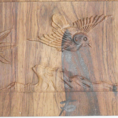 紫檀製彫刻 工芸品 紫檀 彫刻 板 鳥 版画 kosen 通販 1520510｜Creema(クリーマ)