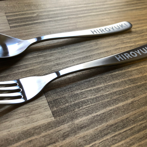 オーダー確認❤️名入れ　スプーンフォーク スプーン＆フォーク カトラリーセット ステンレス ピンクゴールド