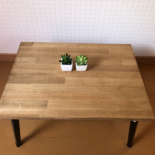 昭和　喫茶店　レトロ風　折りたたみ式　コーヒーローテーブル ラスティックパイン/超ミニ】アンティーク風・折りたたみ式ロー