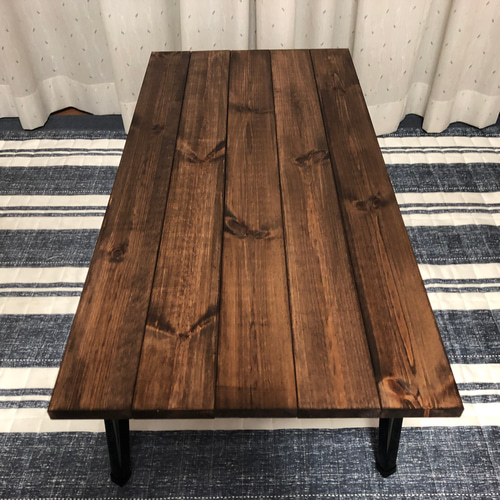 ウォールナットワックス仕上げアンティークテーブル折りたたみ