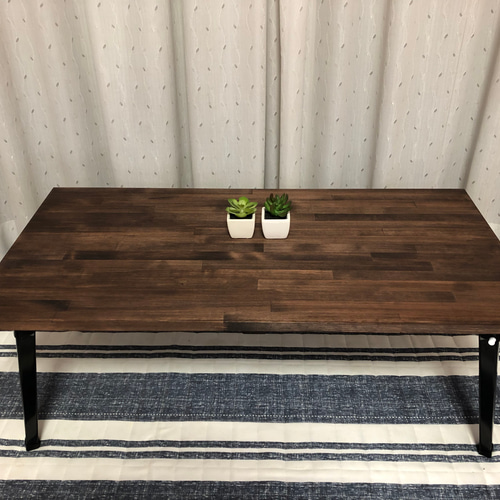 ウォルナット⑤／1枚板】アンティーク風・折りたたみ式ローテーブル