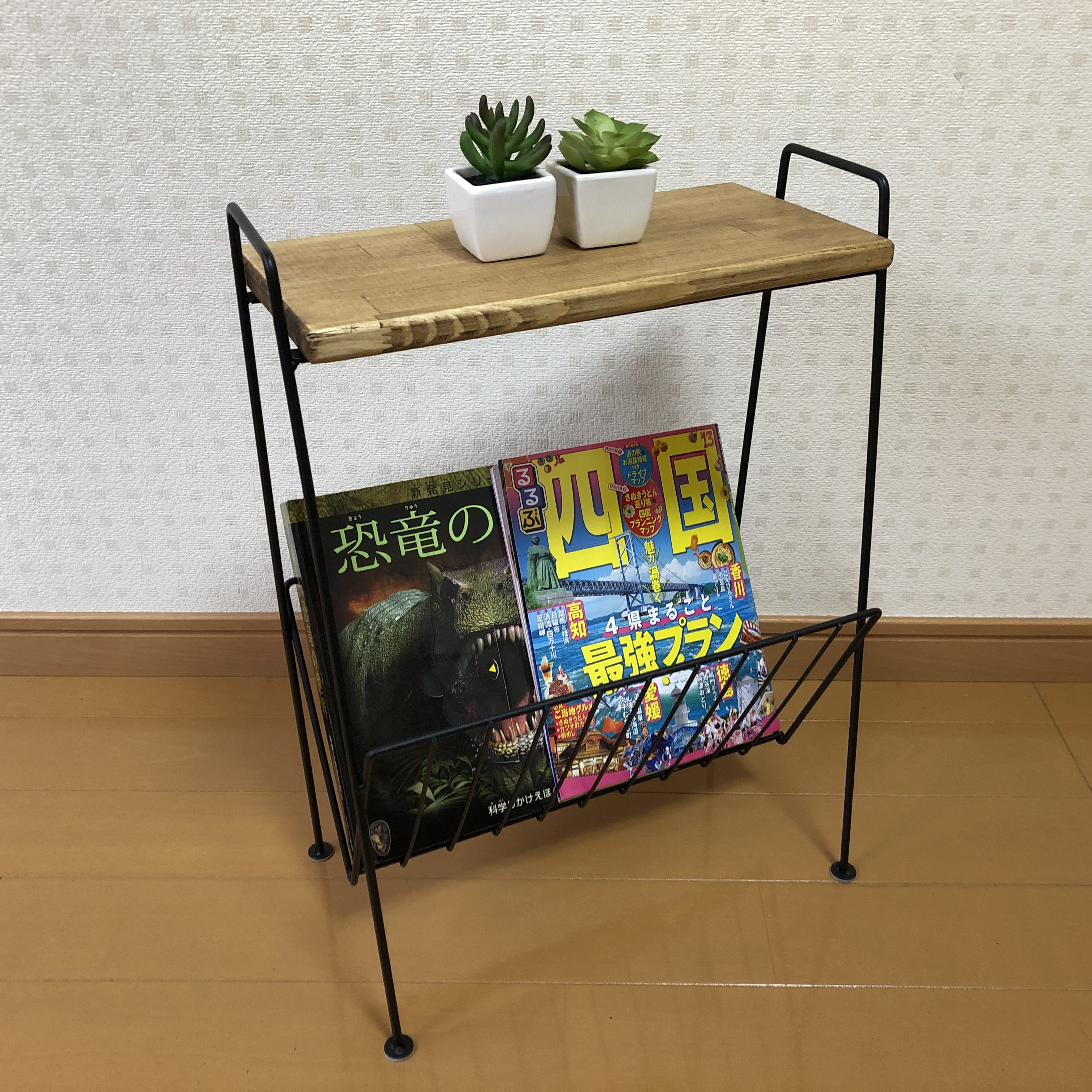 【ラステイックパイン】マガジンラック ラック・ サイドテーブル・ ソファ・テーブル<No.203>