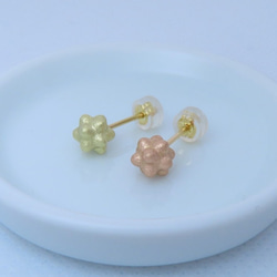 グレープアゲートピアス1組 K18 ピアス（スタッド・一粒） makekaz