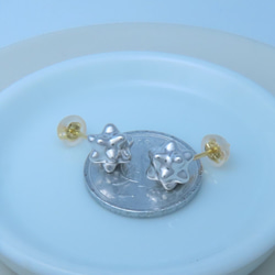 シルバー金平糖ピアス（ロジウムコ－ティング）１８金ポスト 3枚目の画像