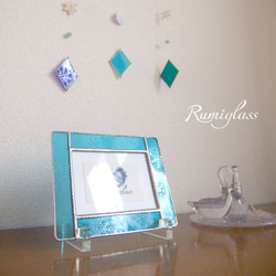 雪の結晶フォトスタンド ＜スカイブルー＞ フォトフレーム・写真立て