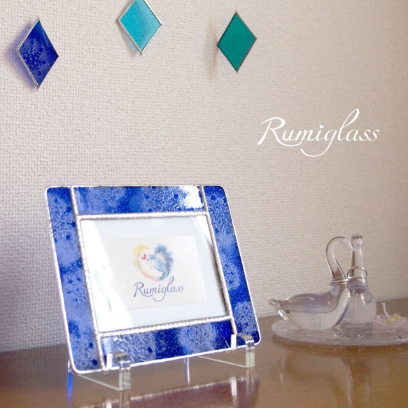 雪の結晶フォトスタンド ＜コバルトブルー＞ フォトフレーム・写真立て