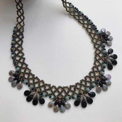 希少◆チェコ　ウランガラスヴィンテージネックレス◆Bijoux.M.G◆ワセリン 希少◇チェコ ウランガラスヴィンテージネックレス◇Bijoux.M.G