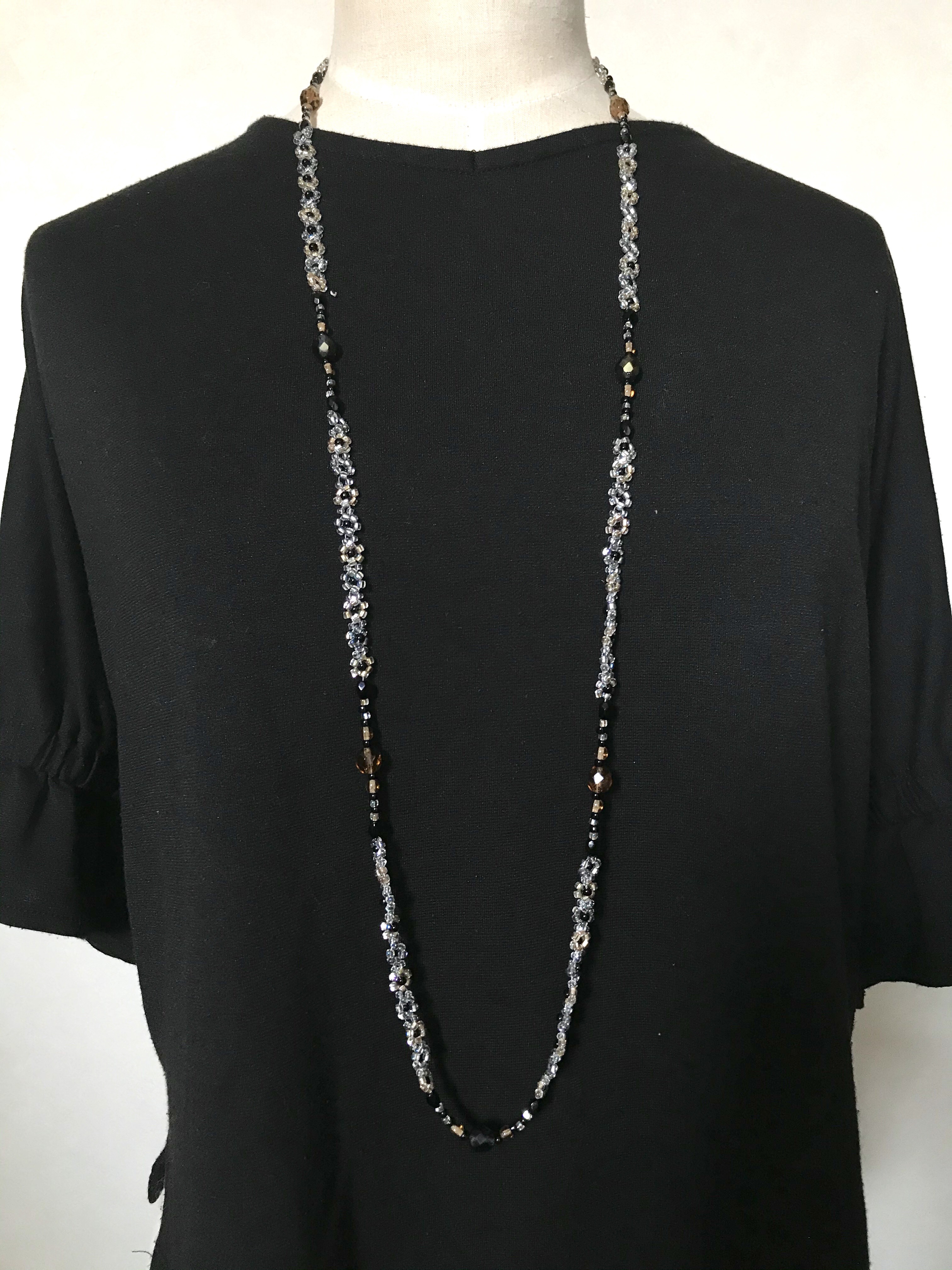 琥珀色の2wayロングネックレス