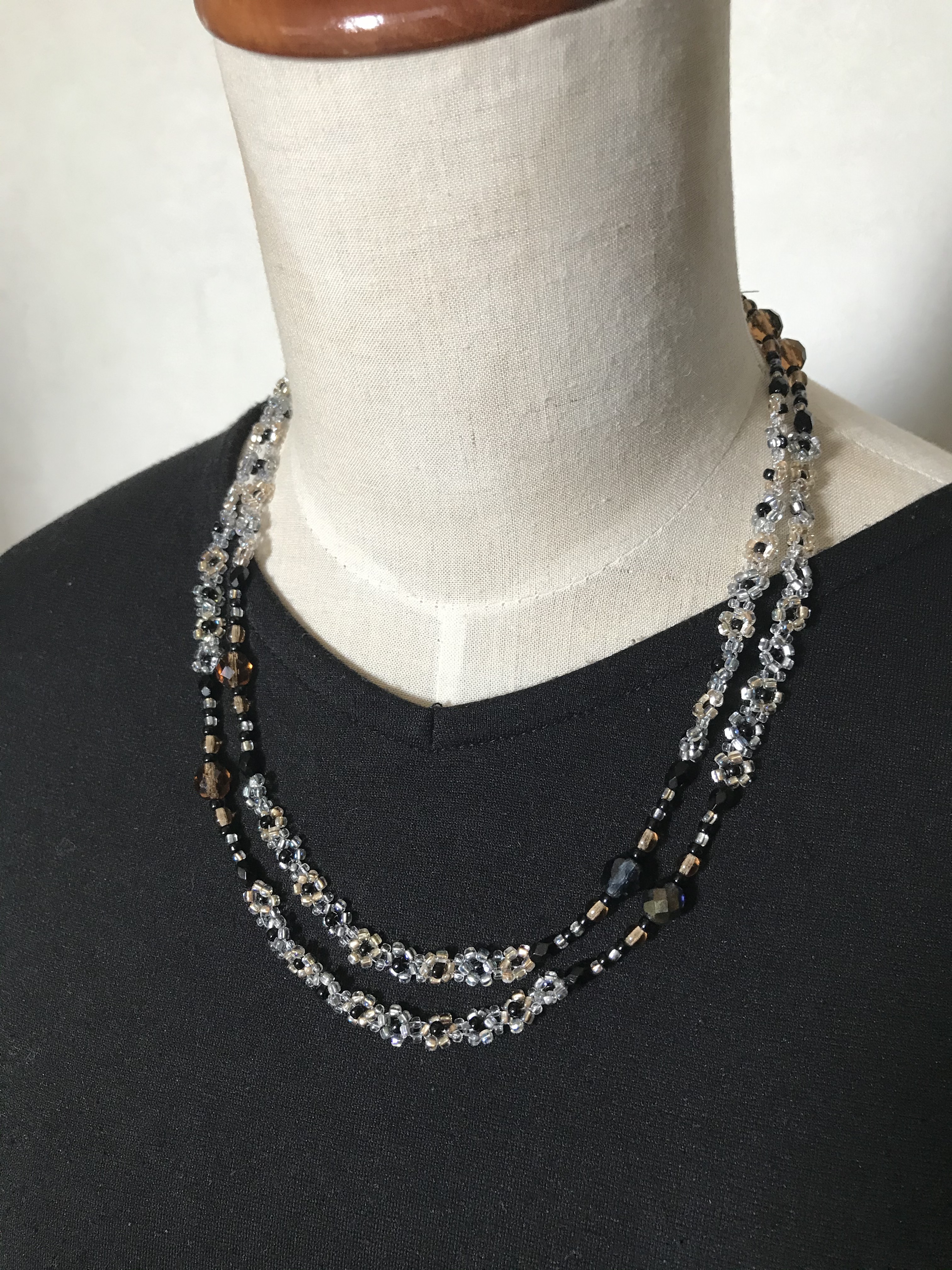 琥珀色の2wayロングネックレス