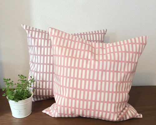 ﾟ・*: スナップボタン付き クッションカバー 2セット.｡.:*・゜