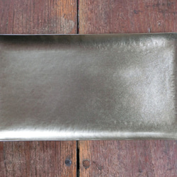 真鍮トレイ　長皿　キャッシュトレイ　 ペンスタンド　ペントレイ　キートレイ　メガネ置き　艶消し 2枚目の画像