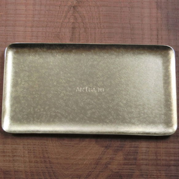 真鍮トレイ 名入れ 文字入れ　 長皿 キャッシュトレイ　 ペンスタンド ペントレイ キートレイ メガネ置き 3枚目の画像