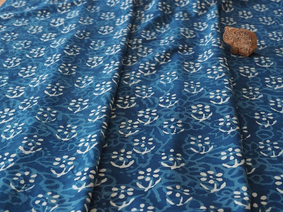 インド産木版更紗カラデラ産生地　FIC19 8枚目の画像