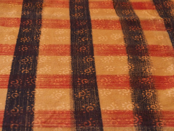 インド産木版更紗サンガネール生地ビンテージ　FIC23 4枚目の画像