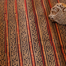インド産木版更紗バグルー生地ビンテージ　FIC24 1枚目の画像