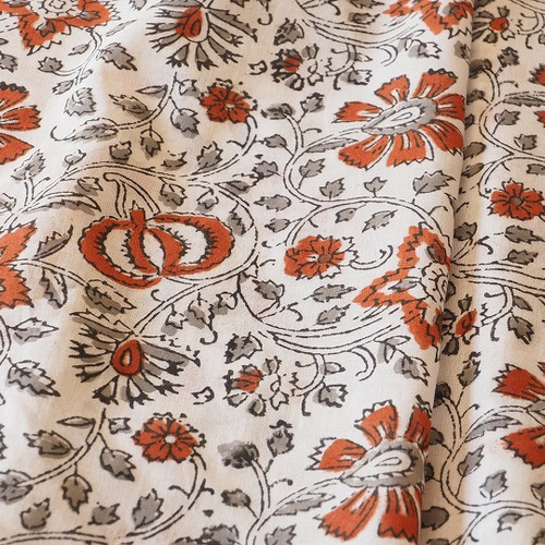 アンチック　インド更紗 インド更紗ハンドブロックコットン FIC1103 生地 kain kain 通販