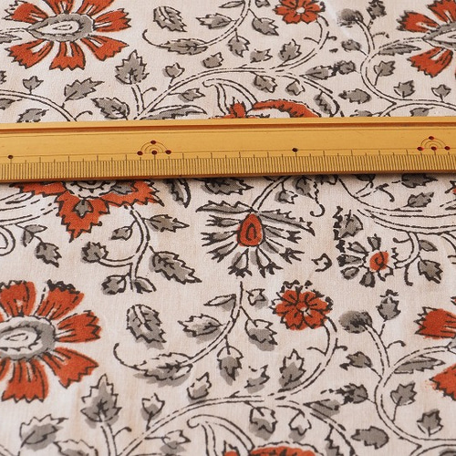 インド更紗ハンドブロックコットン FIC1103 生地 kain kain 通販