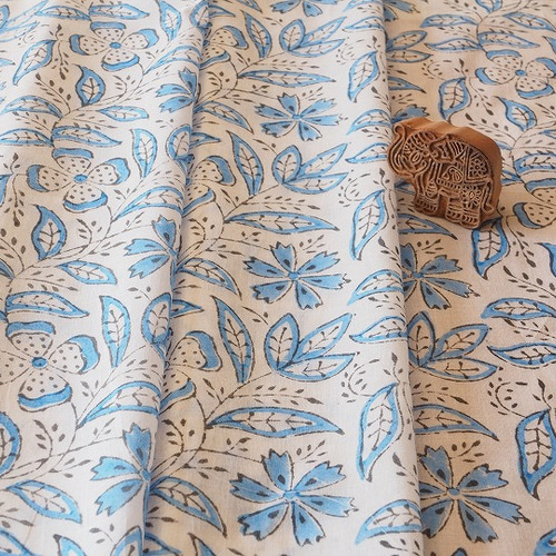 インド更紗ハンドブロックコットン1.8mカット販売 FIC1104 生地 kain