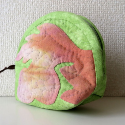 ハワイアンキルトのポーチ ハワイアンキルトのポーチ 黄緑 ポーチ Quilt-mama 通販