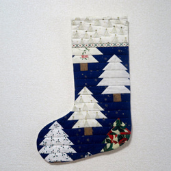 ホワイトクリスマス　靴下型物入れ 1枚目の画像