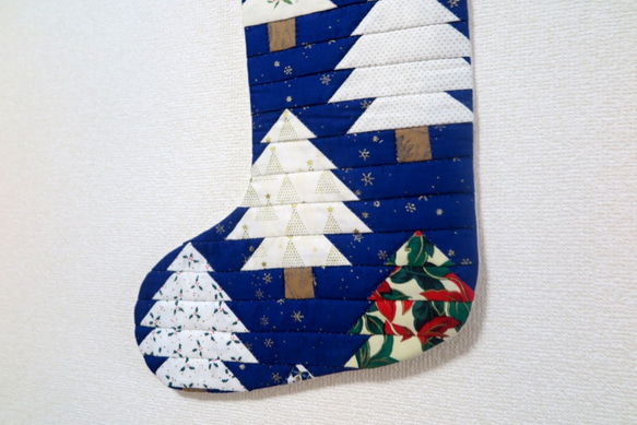 ホワイトクリスマス　靴下型物入れ 2枚目の画像