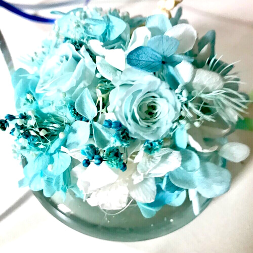 CROWN TRIFARI☆初期☆注ぎガラス☆ターコイズブルーフラワーブローチ