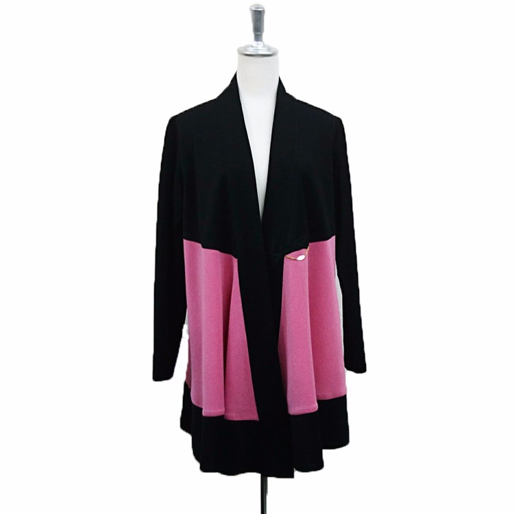 羽織風バイカラーロングジャケット　ピンク×ジャケット
