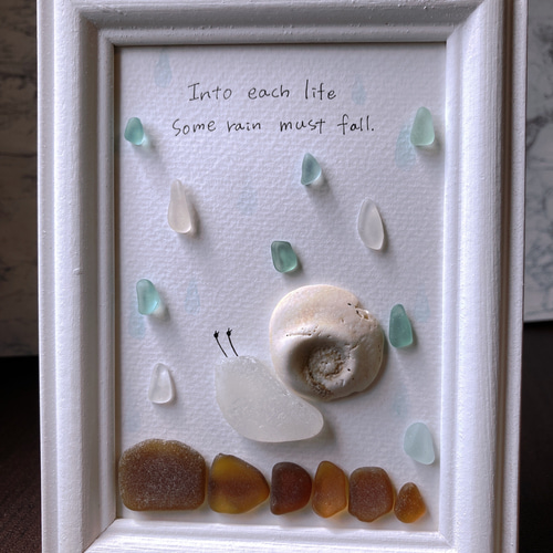 シーグラスアート❁雨の日のお散歩❁ ハンドメイド シーグラス アート 雨の日のお散歩ˎˊ˗ フォト