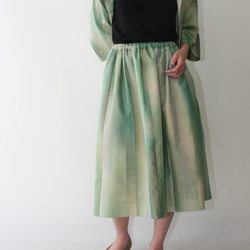 グリーン　ハーフジャケット＆ギャザースカート 6枚目の画像