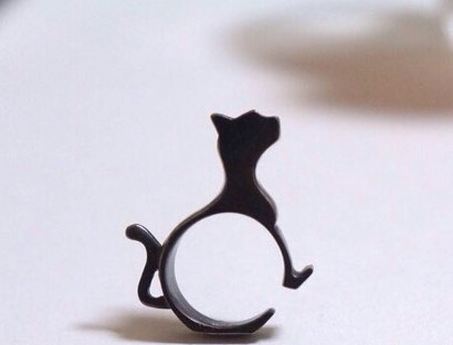 【受注制作】ねこリング（クロ）