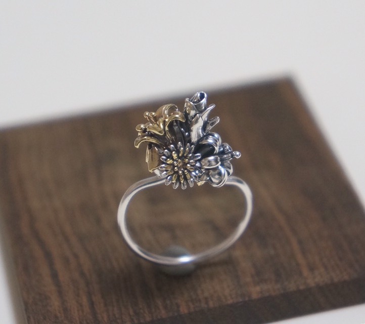 ミニブーケの指輪 （一点物）