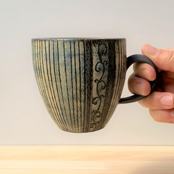 渦巻マグカップ（大）　マグカップ　陶器　 2枚目の画像
