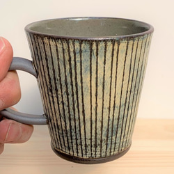 ストライプストレートマグカップ　陶器　 2枚目の画像