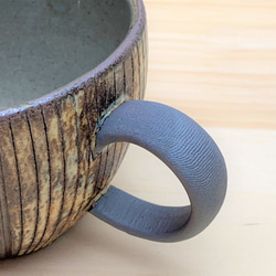 ストライプ寸胴マグカップ　陶器　 2枚目の画像