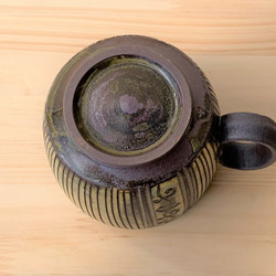 ストライプ寸胴マグカップ　陶器　 4枚目の画像