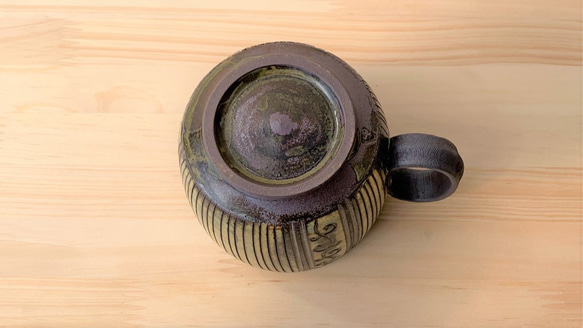 ストライプ寸胴マグカップ　陶器　 4枚目の画像