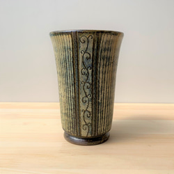 ストライプゴブレット(大)　陶器　コーヒー　酒器 1枚目の画像