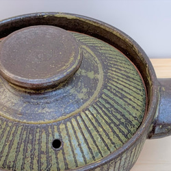 ストライプ土鍋(一人用)　5号　耐熱陶器 2枚目の画像