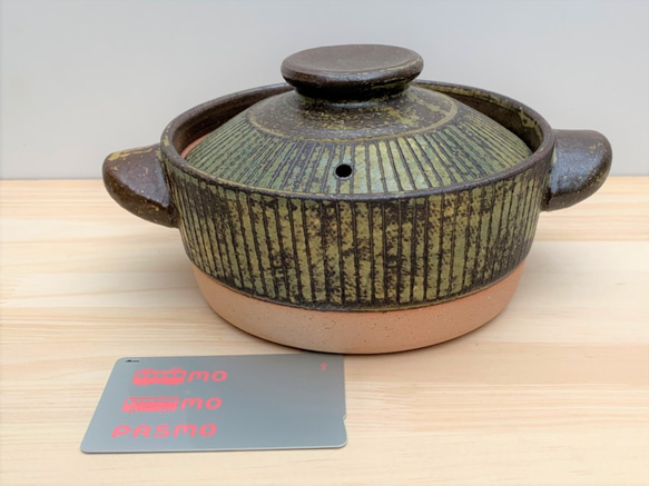 ストライプ土鍋(一人用)　5号　耐熱陶器 9枚目の画像