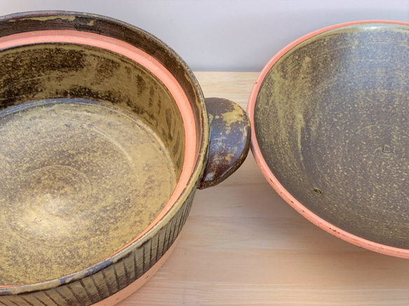 ストライプ土鍋(三人用)　8号　耐熱陶器 7枚目の画像