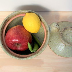 緑釉土鍋(一人用)　5号　耐熱陶器 4枚目の画像