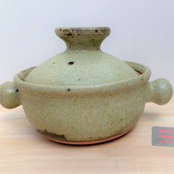 緑釉土鍋(二人用)　6号　耐熱陶器 7枚目の画像