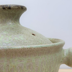 緑釉土鍋(三人用)　8号　耐熱陶器 2枚目の画像