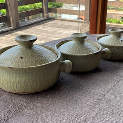 緑釉土鍋(三人用)　8号　耐熱陶器 9枚目の画像