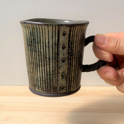 ストライプマグカップ　陶器　コーヒー 4枚目の画像