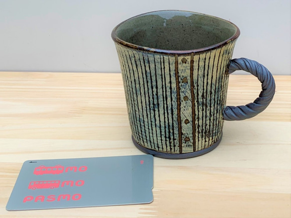 ストライプマグカップ　陶器　コーヒー 5枚目の画像