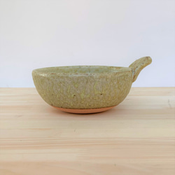 緑釉とんすい　耐熱陶器　鍋取り鉢 2枚目の画像