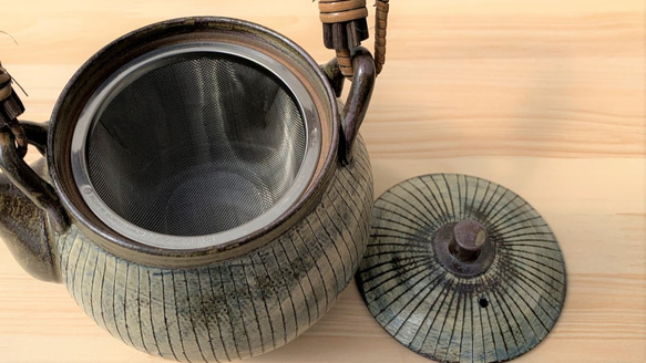 ストライプ土瓶　陶器　茶器 4枚目の画像