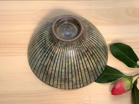 ストライプアポロ型飯碗(大)　陶器　飯碗 5枚目の画像